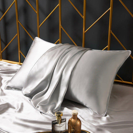 HKM-378323 Double-Sided Ice Silk Pillowcase - Soft Rayon and Polyester Blend, 48x74cm