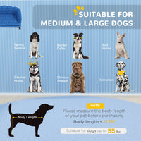 HKM-3783485 Dark Blue Pearl Design Pet Sofa for Medium and Large Dogs with Removable Cushion and Solid Birch Wood Legs