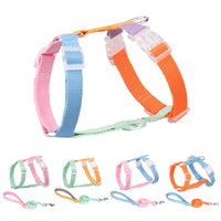 HKM-3784125 Color-Coded Pet Leash and Anti-Breakaway Chest Strap for Dogs and Cats, Comfortable Nylon Design