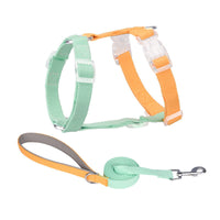 HKM-3784125 Color-Coded Pet Leash and Anti-Breakaway Chest Strap for Dogs and Cats, Comfortable Nylon Design