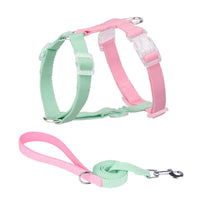 HKM-3784125 Color-Coded Pet Leash and Anti-Breakaway Chest Strap for Dogs and Cats, Comfortable Nylon Design
