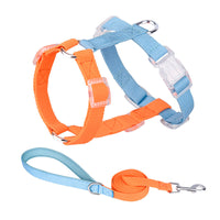 HKM-3784125 Color-Coded Pet Leash and Anti-Breakaway Chest Strap for Dogs and Cats, Comfortable Nylon Design