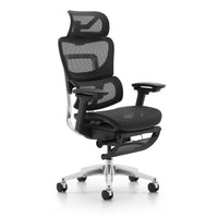 HKM-378451 Ergonomic Computer Laptop Stand with Mesh Backrest and Swivel Office Chair Featuring Footrest for Gaming and Study