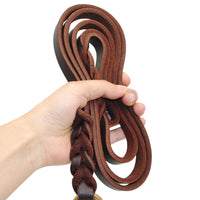 HKM-3784637 Durable Dark Brown Leather Dog Leash for Large Breeds - Multiple Sizes Available