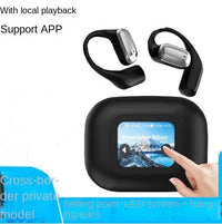 HKM-378515 Wireless Bluetooth Ear-Hanging Headset with LCD Color Screen and ANC Noise Reduction