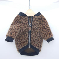 HKM-3785405 Autumn Blue Long-sleeved Leopard Print Puppy Coat for Dogs