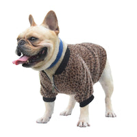 HKM-3785405 Autumn Blue Long-sleeved Leopard Print Puppy Coat for Dogs