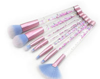 HKM-378579 Liquid Crystal Flow Cosmetic Brush Handle Makeup Kit with Storage Valve