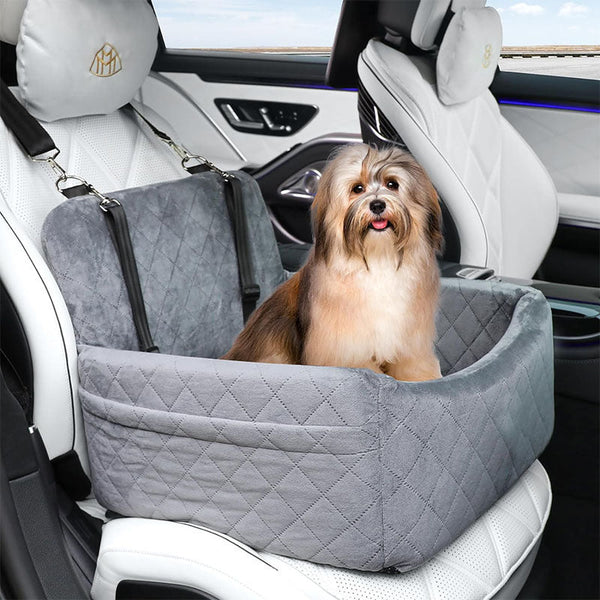 HKM-3786685 Dog Car Seat Safety Mat for Front and Rear Rows in Gray and Black, Holland Velvet Material, 48*48*13CM