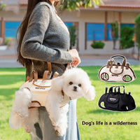 HKM-3787069 Portable Crossbody Handbag for Small Dogs and Cats - Genuine Leather - Lomi Brown and Leo Black Options Available