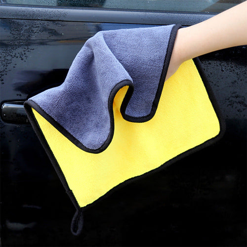 HKM-378771 Thick Coral Fleece Double-Sided Car Cleaning Cloth - Absorbent Rag for Car Wash & Home Use - 30x60cm