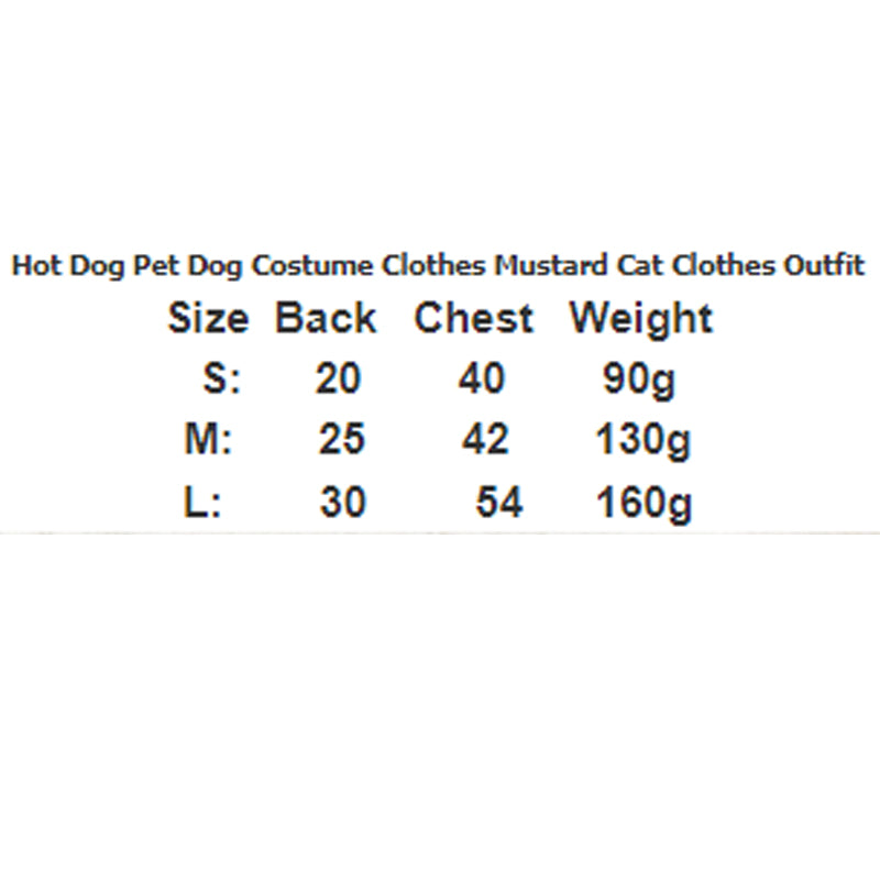 HKM-3788093 Humorous Hot Dog Costume for Small and Medium Dogs and Cats - Perfect for Parties and Cosplay