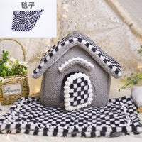 HKM-3788861 Warm Removable Winter Nest Bed for Small Dogs and Cats - Soft Cloth, Universal Size Options