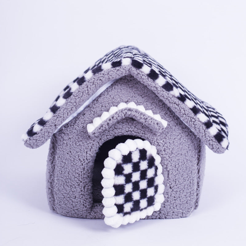HKM-3788861 Warm Removable Winter Nest Bed for Small Dogs and Cats - Soft Cloth, Universal Size Options