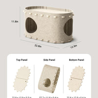 HKM-3788989 Cozy Indoor Cat Bed Cave with Foldable Design and Scratch-Resistant Tunnel