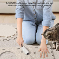 HKM-3788989 Cozy Indoor Cat Bed Cave with Foldable Design and Scratch-Resistant Tunnel