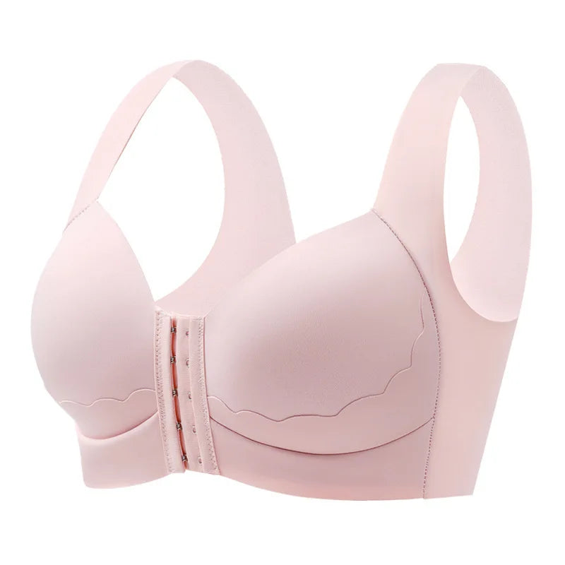 HKM-378899 High Quality Plus Size Seamless Bra Front Buckle No Underwire Bra Push up Wire Free Bra for Women