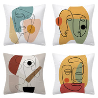 HKM-378899 Modern Minimalist Geometric Linen Pillowcase - Abstract Cushion Cover 45x45cm