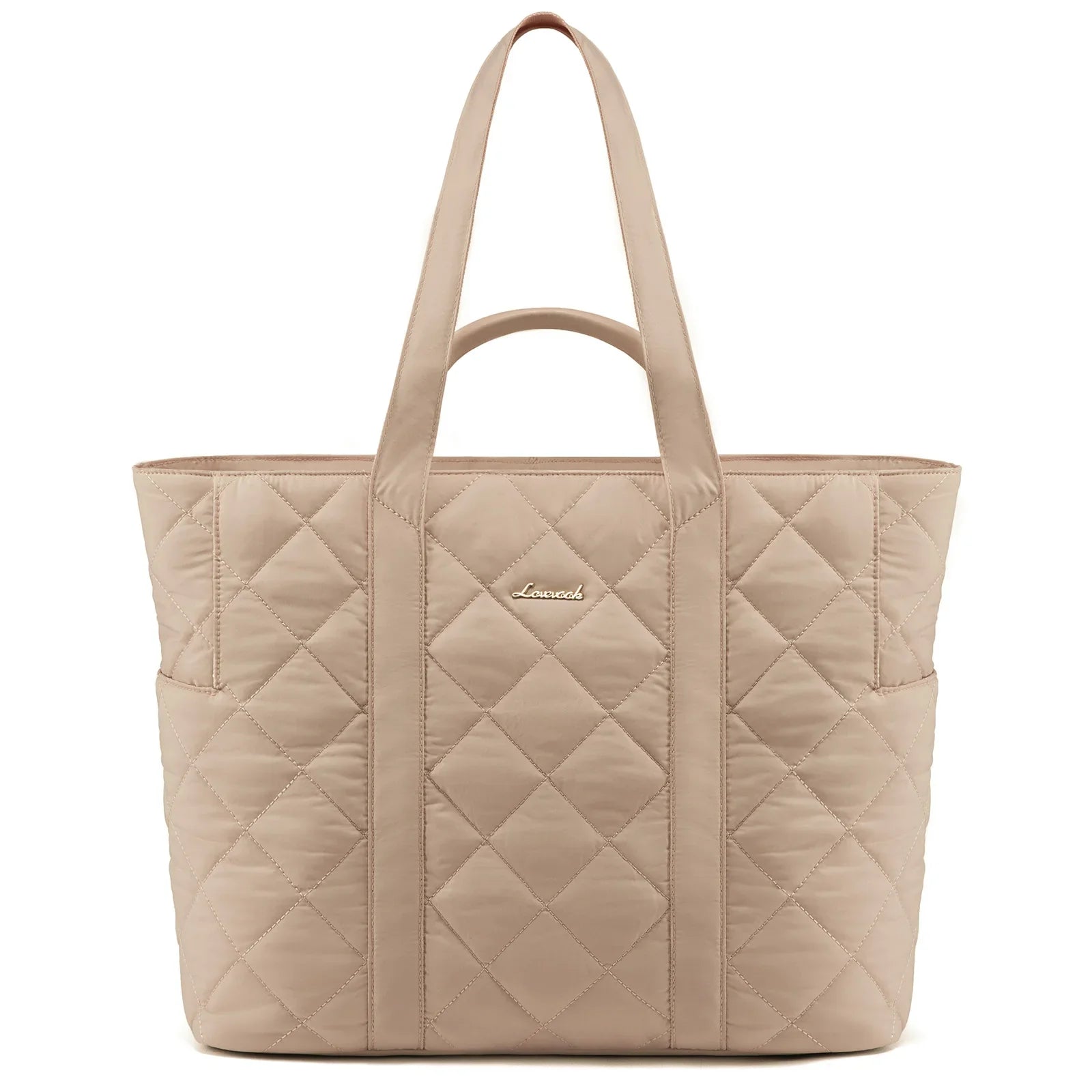 HKM-378899 Puffer Tote Bag for 15.6 in Laptop - Large Quilted Handbag with Shoulder Strap
