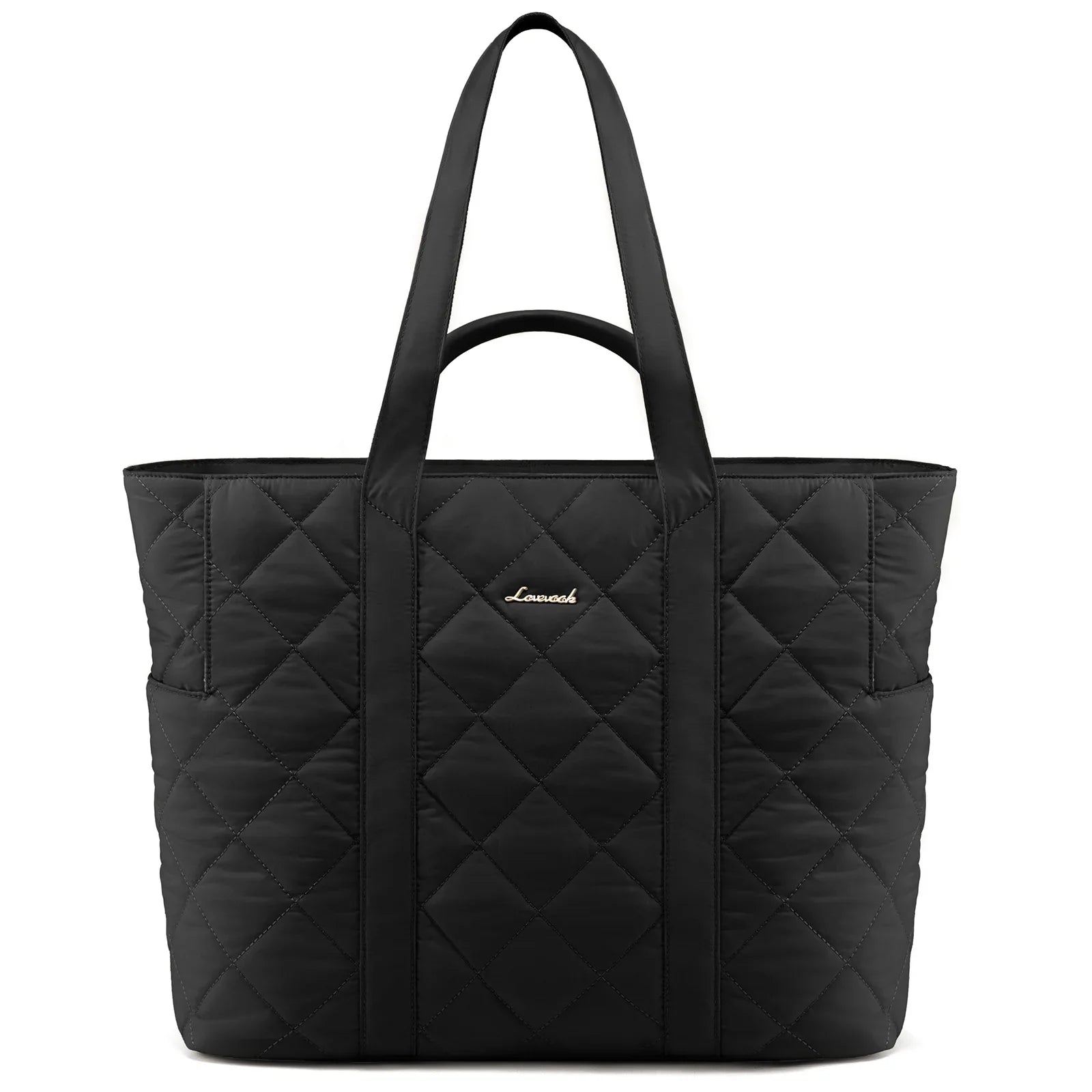 HKM-378899 Puffer Tote Bag for 15.6 in Laptop - Large Quilted Handbag with Shoulder Strap