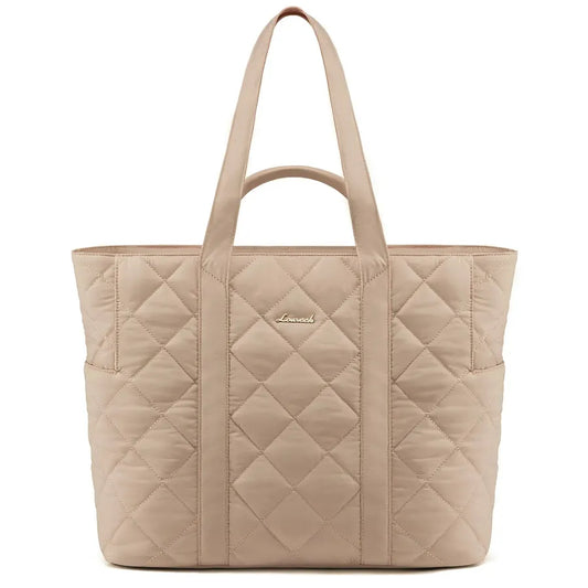 HKM-378899 Puffer Tote Bag for 15.6 in Laptop - Large Quilted Handbag with Shoulder Strap