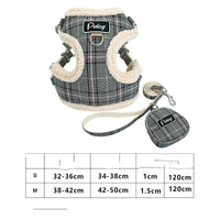 HKM-3789885 Stylish Vest-Style Chest Harness for Small Dogs - Teddy Chihuahua, Available in Rose Red, Blue, Gray