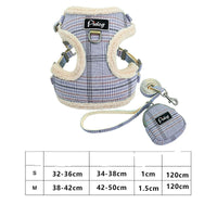 HKM-3789885 Stylish Vest-Style Chest Harness for Small Dogs - Teddy Chihuahua, Available in Rose Red, Blue, Gray