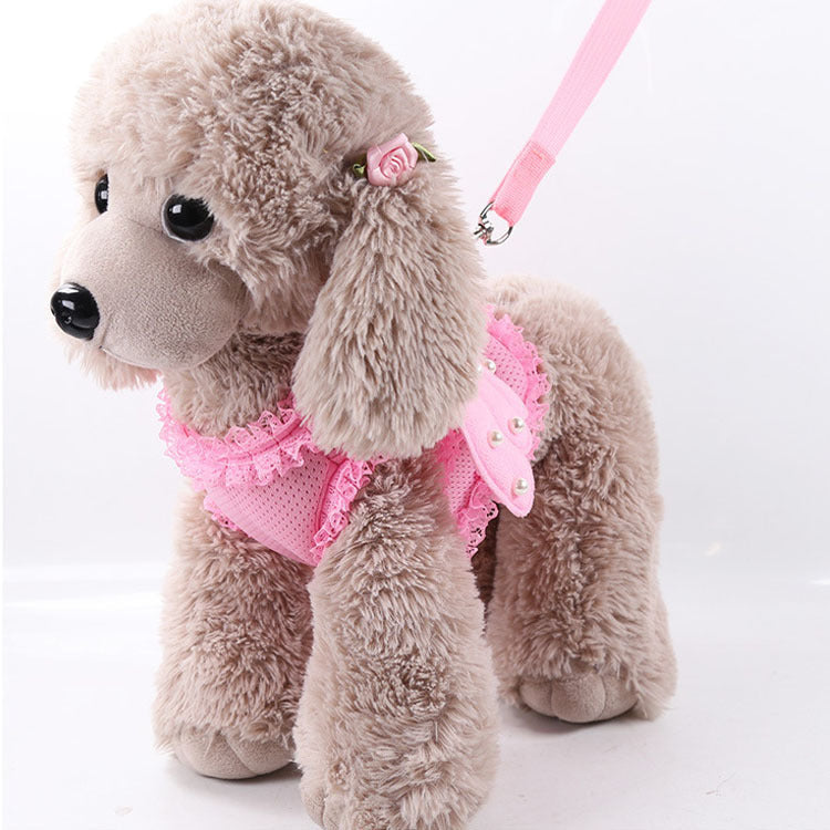 HKM-3790397 Pink Breathable Polyester Traction Belt for Small to Medium Pets (S, M, L)