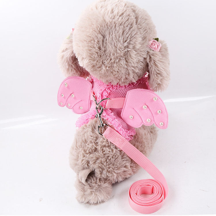 HKM-3790397 Pink Breathable Polyester Traction Belt for Small to Medium Pets (S, M, L)