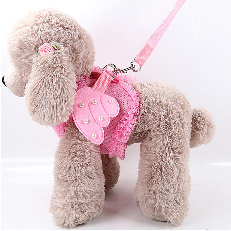 HKM-3790397 Pink Breathable Polyester Traction Belt for Small to Medium Pets (S, M, L)