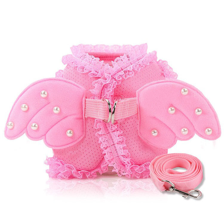 HKM-3790397 Pink Breathable Polyester Traction Belt for Small to Medium Pets (S, M, L)