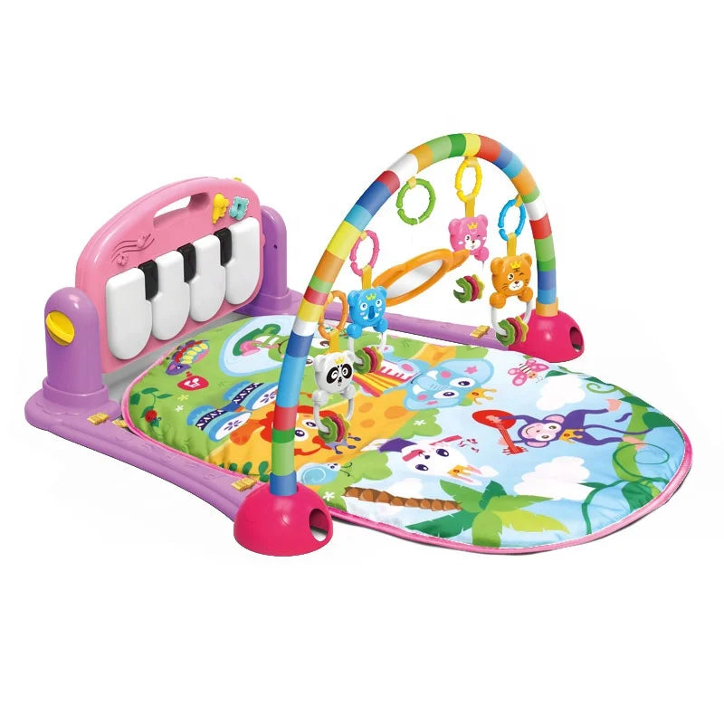 HKM-379155 Musical Baby Play Mat Gym with Soft Play Rack for Toddler Girls and Boys Ages 2-4