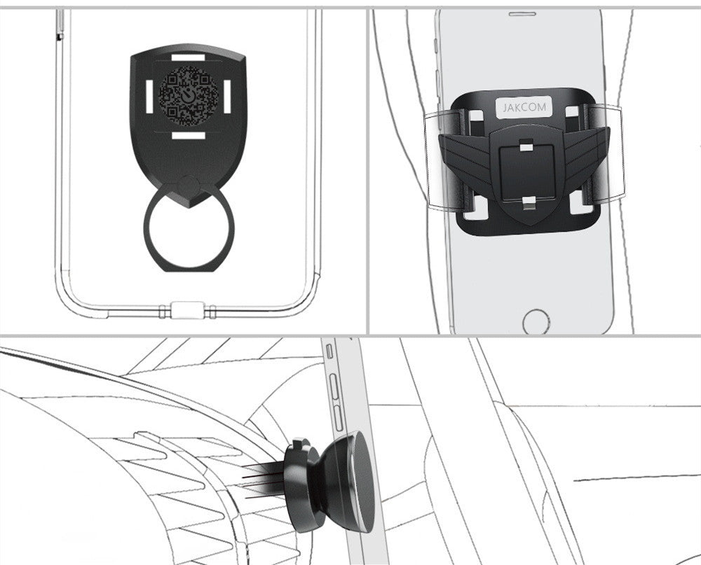 HKM-379219 Universal Magnetic Phone Holder for Bedside and Wall Mounting - Adjustable Metal Bracket