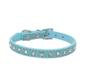 HKM-3792573 Diamond Rhinestone Pet Collar - Soft Microfiber Dog Accessory
