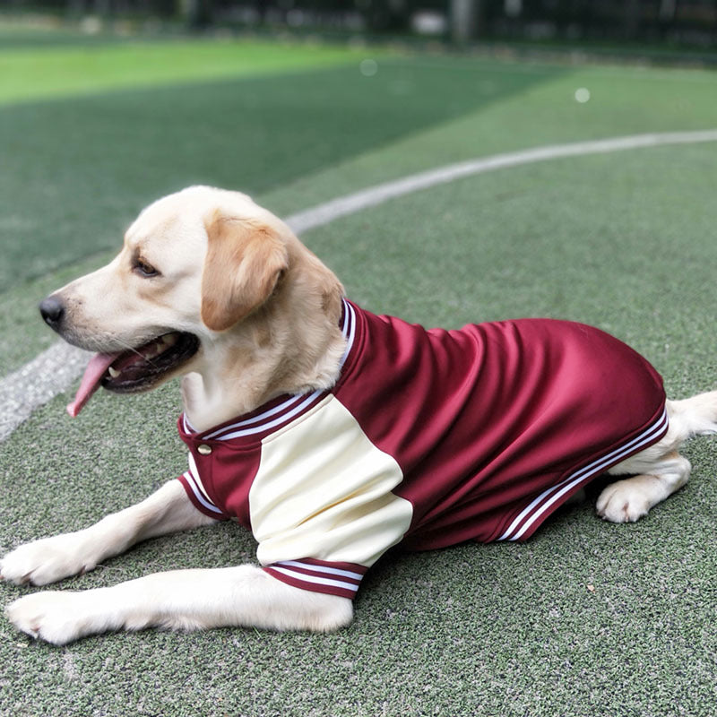 HKM-3792957 Stylish Baseball Uniform Pet Clothing for Medium to Extra-Large Dogs in Wine Red, Blue, and Navy Blue