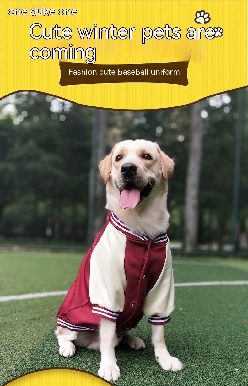 HKM-3792957 Stylish Baseball Uniform Pet Clothing for Medium to Extra-Large Dogs in Wine Red, Blue, and Navy Blue