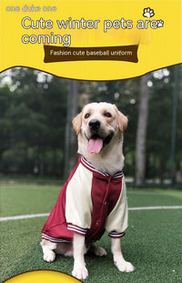 HKM-3792957 Stylish Baseball Uniform Pet Clothing for Medium to Extra-Large Dogs in Wine Red, Blue, and Navy Blue