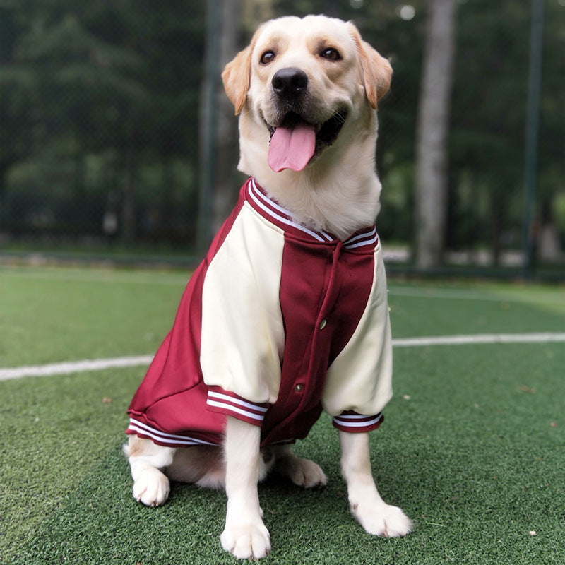 HKM-3792957 Stylish Baseball Uniform Pet Clothing for Medium to Extra-Large Dogs in Wine Red, Blue, and Navy Blue