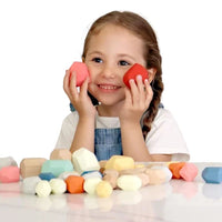 HKM-379347 Rainbow Wooden Stacking Blocks - Montessori Educational Toy for Kids 2-14 Years