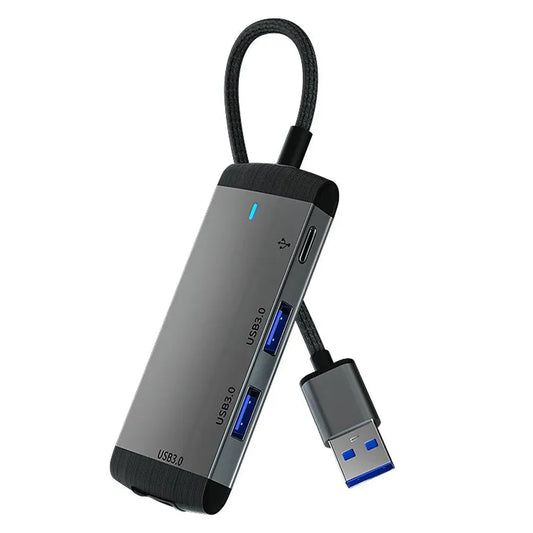 HKM-379411 4-Port USB Hub Docking Station Adapter for MacBook - Multiport Connector Splitter