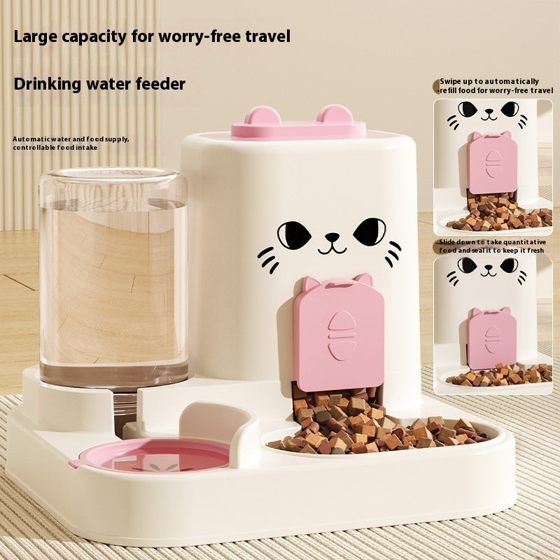 HKM-3794365 Integrated Cat Feeder with Water and Grain Station in Multiple Colors