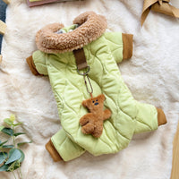 HKM-3795133 Light Green Extra Thick Band Pet Clothing with Toy Bear Pendant - Available in Multiple Sizes