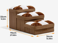 HKM-3795645 Handmade Dog Stairs with Storage Space and Grid Pattern Design