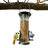 HKM-379603 Hanging Plastic Bird Feeder for Outdoor Gardens - 7.6x23.5 cm Food Dispenser