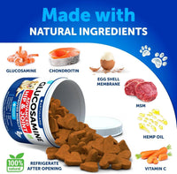 HKM-3796413 Glucosamine Chews for Dogs with Chondroitin and Hemp Oil for Joint Support, 120 Soft Treats