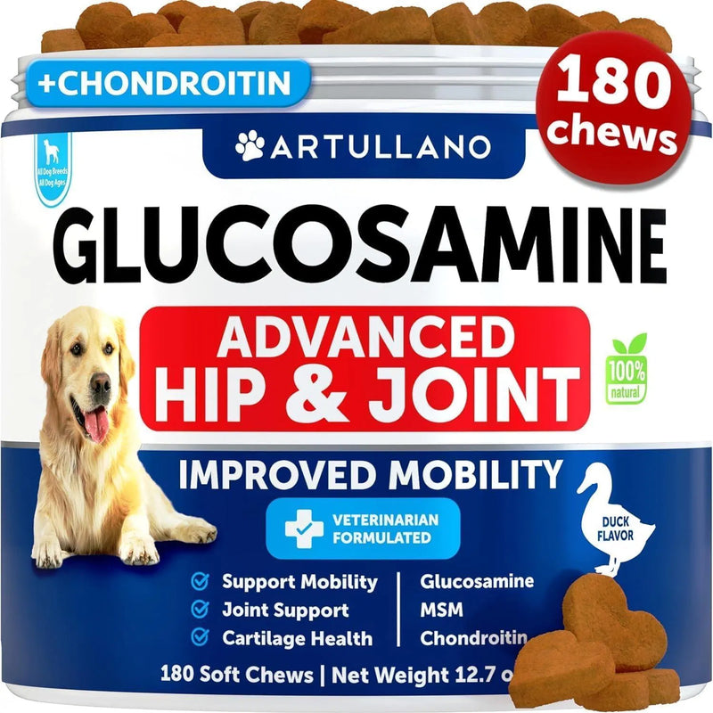 HKM-3796413 Glucosamine Chews for Dogs with Chondroitin and Hemp Oil for Joint Support, 120 Soft Treats