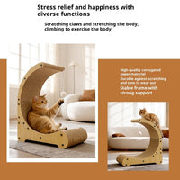 HKM-3796541 Arc-Shaped Corrugated Paper Cat Scratching Board and Nest Climbing Frame