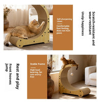 HKM-3796541 Arc-Shaped Corrugated Paper Cat Scratching Board and Nest Climbing Frame