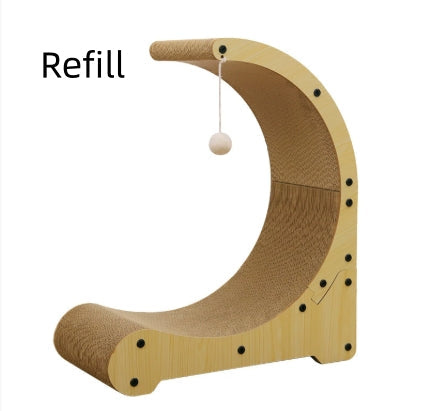 HKM-3796541 Arc-Shaped Corrugated Paper Cat Scratching Board and Nest Climbing Frame