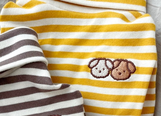 HKM-3796925 Lightweight Casual Dog Apparel in Coffee Bar Yellow - XS to XL Sizes Available